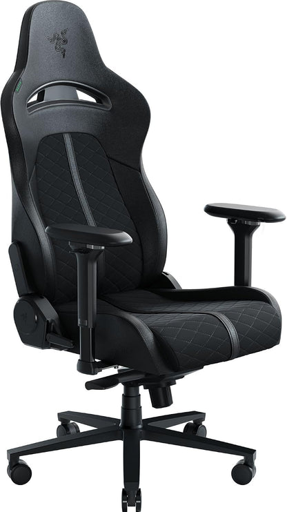 Razer Enki Gaming Chair, Built-in Lumbar Arch, All-Day Comfort, Black | Optimized Cushion Density, Dual-Textured, Eco-Friendly Synthetic Leather, Adjustable 152-degree Recline