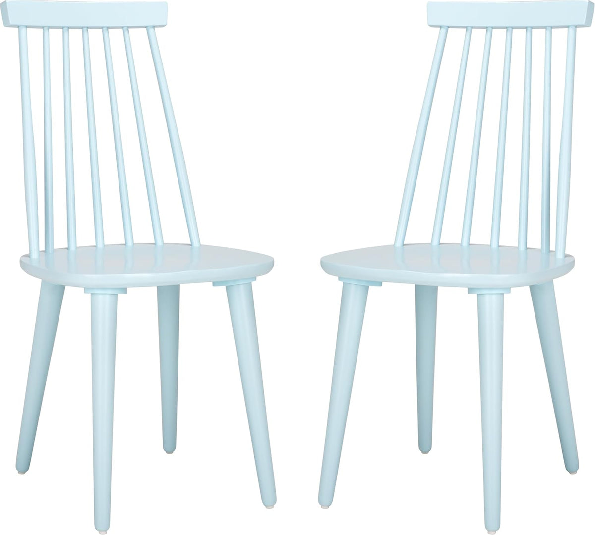 SAFAVIEH Furniture - Burris Side Chair Set of 2 - Pale Blue - Solid Wood - Modern Clean-Line Design - Ideal for Dining Room, Kitchen, Living Room, 17.7" Seat Height (AMH8511G-SET2)