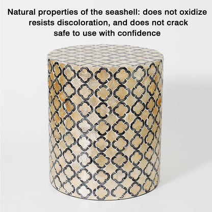 Bedside/Sofa Side Table – Shell-Style Accent Table (Suitable for Living Room, Balcony, or as a Coffee Table/Drum Stool)