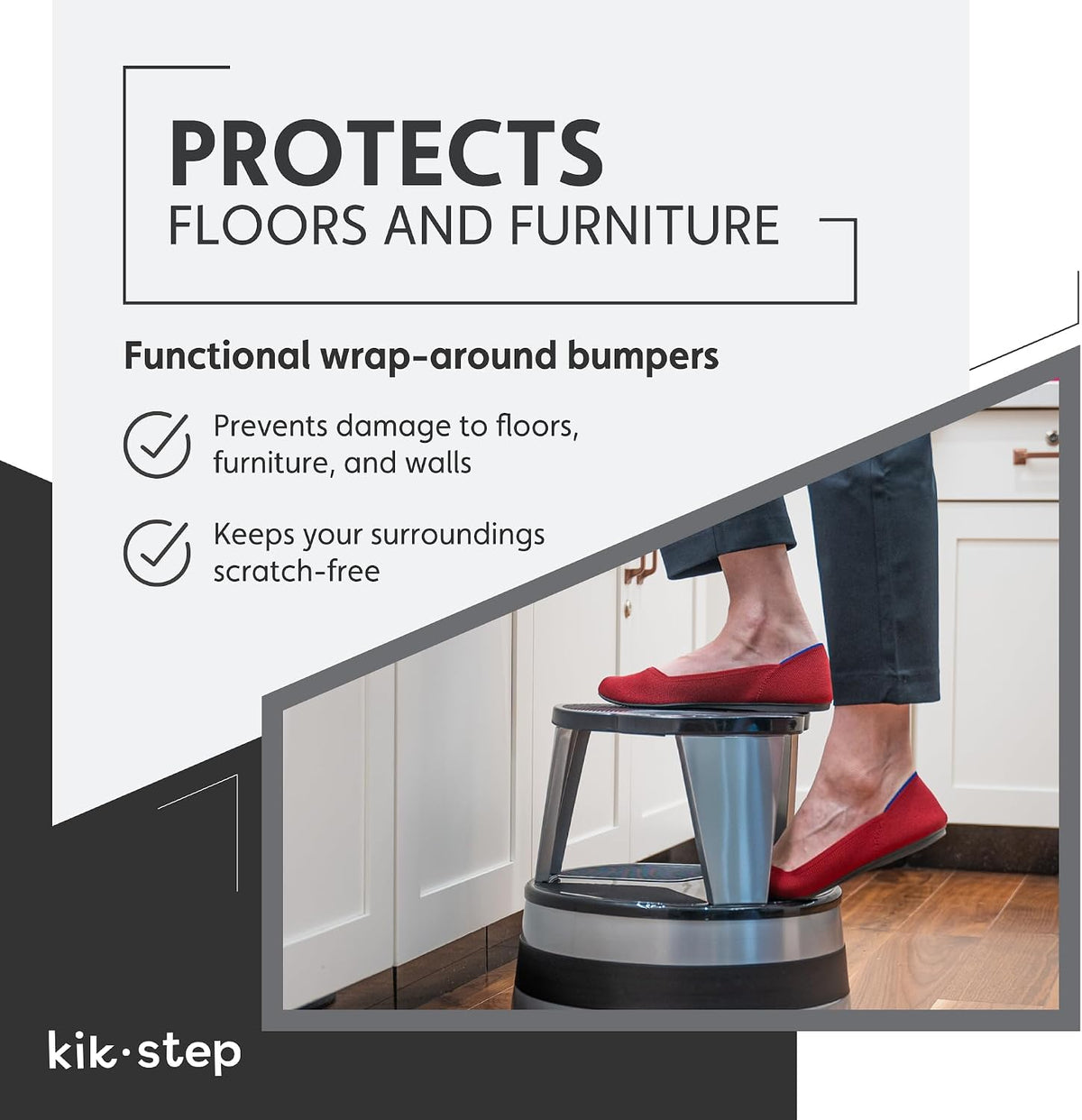 Cramer Kik Step Steel Step Stool - Two Step Stool, Holds 350 lbs (Silvertone)