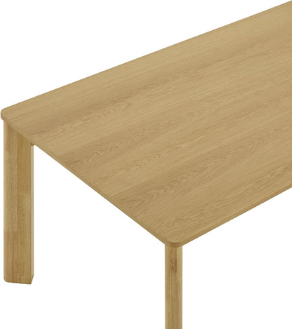 CHITA 59" Mid Century Modern Dining Table for 6, Rectangle Wood Kitchen & Dining Room Table, Solid Rubberwood Frame, Oak Venner