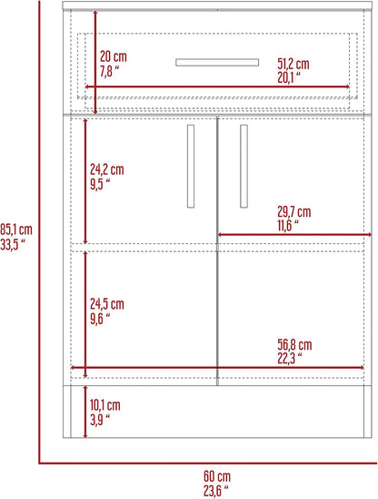Oxford Pantry Cabinet, Kitchen Storage Solution for Utensils, Food & Dishes - Wall Storage, Adjustable Shelves, Compact Design