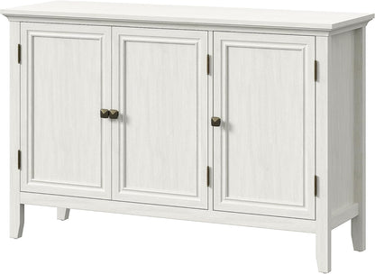 RoyalCraft Buffet Cabinet with Storage, Mid Century Modern Sideboard with 3 Doors, Wood Credenza Coffee Bar Cabinet, Console Table for Dining Room, Living Room, Kitchen, Hallway, Grayish-White