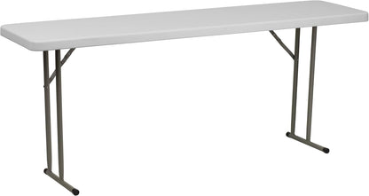 Flash Furniture 6 ft Plastic Folding Training Table, Granite White | Durable Construction, Commercial Use