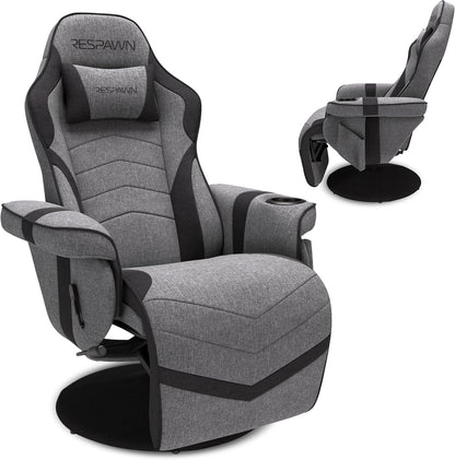 RESPAWN 900 Gaming Recliner Chair with Footrest, Cup Holder and Swivel | Ergonomic gaming recliner with footrest, cup holder, lumbar support, 135° recline & 360° swivel for console gaming