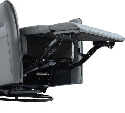 Power Swivel Rocker Recliner Chair with USB Charging Port | PU leather, 270° swivel, power recline, rocking motion, USB & Type-C ports, side pockets, 330 lb capacity, living room
