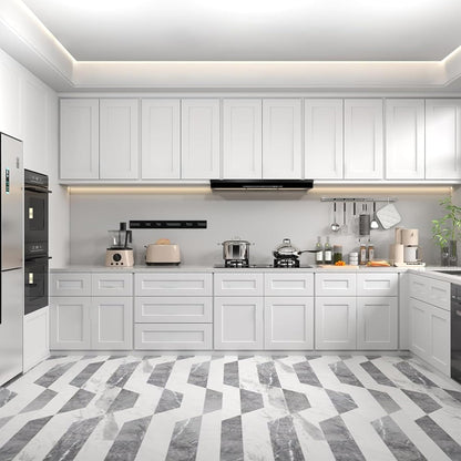 30" W x 30" H x 12" D Kitchen Wall Cabinet, White Shaker RTA Double Door Hanging Storage with Soft Close Hinges, Premium HDF & Plywood Built-in Cabinetry for Laundry Room, Bathroom & Pantry