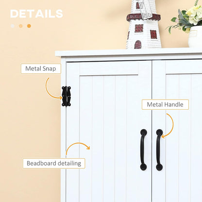 Farmhouse Kitchen Pantry, 48.5 Inch Floor Storage Cabinet, Cupboard Organizer, White