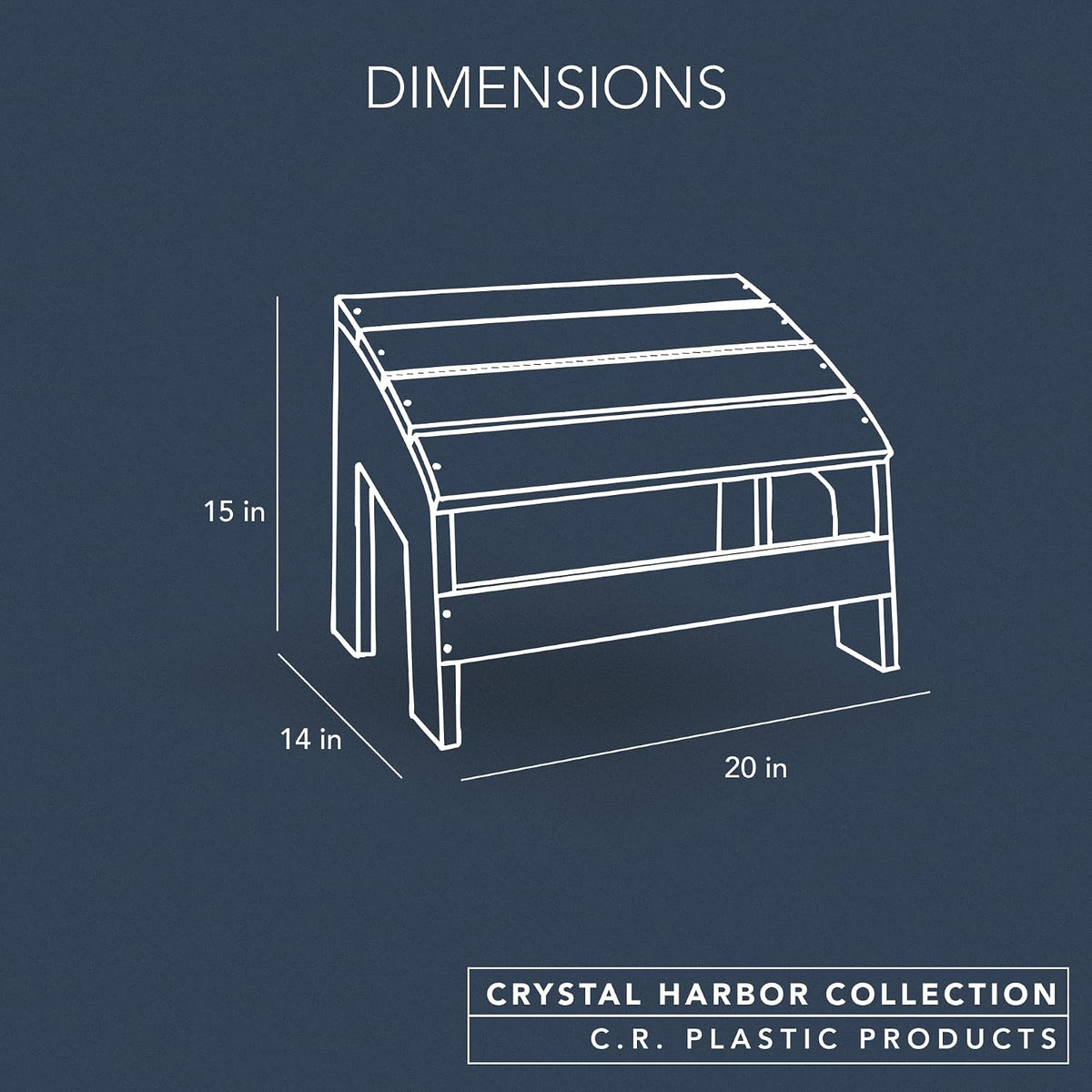 Crystal Harbor Outdoor Footstool, Navy – Recycled HDPE All-Weather Ottoman for Adirondack Chairs