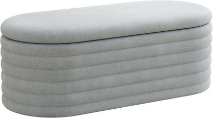 40 inch Upholstered Storage Ottoman Bench,Ready to go,Light Grey