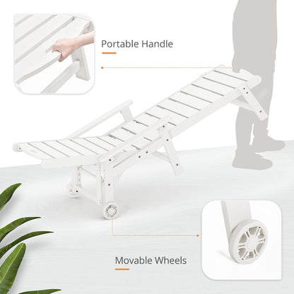 LUE BONA Outdoor Chaise Lounge, 5‑Position, 2‑Pack, White