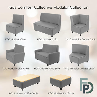 FDP Kid Comfort Collective Modular Corner Chairs with Sofa, 3-Piece Set - Navy