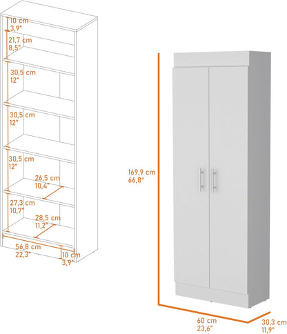 Pantry Cabinet with Sleek 5-Shelf Storage