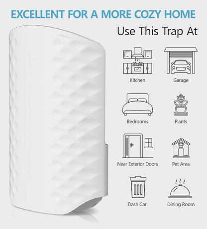 Flying Insect Trap for Indoors, Bug Killer Light Trap for Fruit Flies, Gnats, Moths, and Houseflies, 2 Devices + 8 Refills, Best Fly Traps for Home, Kitchen, Bedroom, Plant Area, Garages