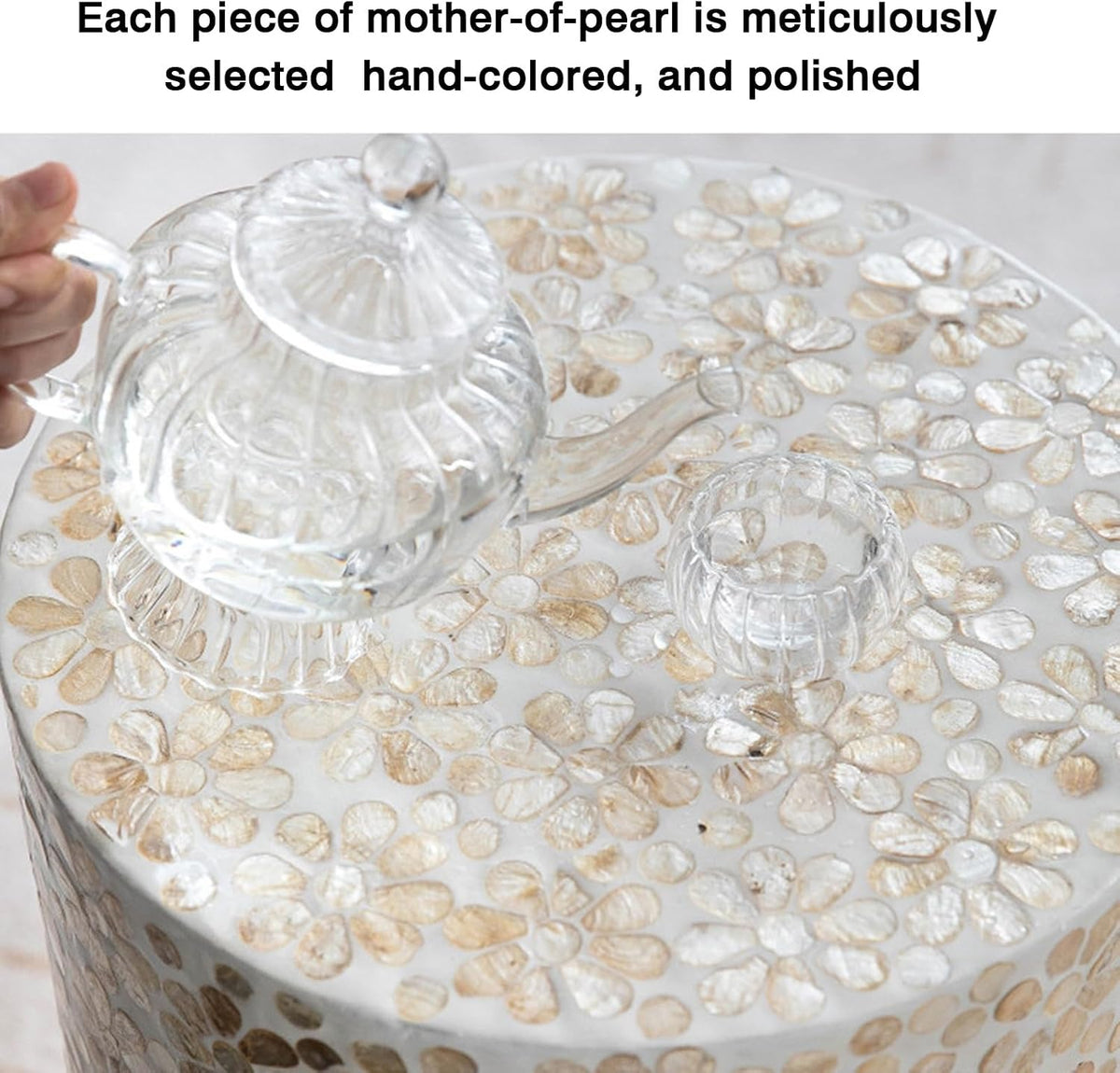 Bedside Side Table, Seashell-Style Side Table, Balcony, Living Room Sofa Corner Table Stool
