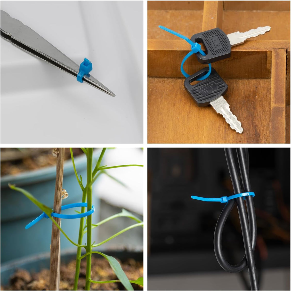 8 Inch Black Zip Tie 1000 PCS, 40 Lbs - Small to Medium Zip Tie, Nylon PA66 UV Resistant Cable Tie Heavy Duty for Indoor and Outdoor Use - Ideal for bundling and securing objects