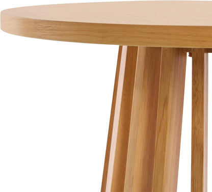 SAFAVIEH Home Collection - Cassio Natural Brown Accent Table, Sculptural Modern Side Table, Flared Slatted Base (ACC9200B)