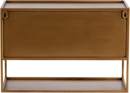 Kate and Laurel Nomi Modern Metal Floating Side Table with Storage, 18 x 10 x 12, Gold, Contemporary Tiered Floating End Table for Use as Wall Shelf for Small Spaces