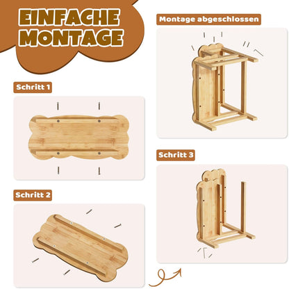 COSYLAND Tritthocker mit 2 Stufen | Kindertreppchen Schemel | Kindermöbel für Bad, Küche, Kinderzimmer ab 2 Jahre | Toilettenhocker (Natural)