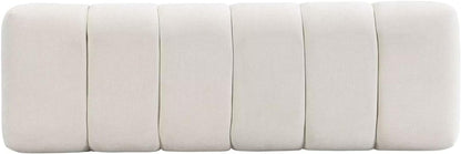 50" Upholstered Dining Bench, No-Assembly Chenille Fabric Ottoman Stool with Wood Legs, 300LB Capacity Multi-Functional Seating for Entryway, Bedroom, Bedside, Living Room, Beige
