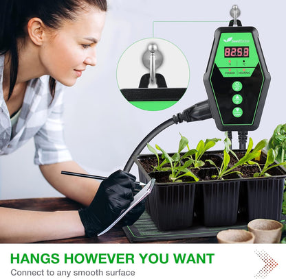 Seedfactor Digital Heat Mat Thermostat Controller for Seed Germination, Reptiles and Brewing Breeding Incubation Greenhouse, 40-108°F, 8.3A 1000W FCC-Certified, UL-Listed