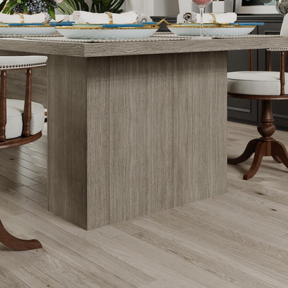 MOUMON 118 inch Kitchen Dining Table for 8-10, Wood Rectangular Kitchen Table, Large Long Dining Table with Wooden Frame, No Chairs, for Dining Room Grey (118.1”W x 47.2”D x 29.5”H)