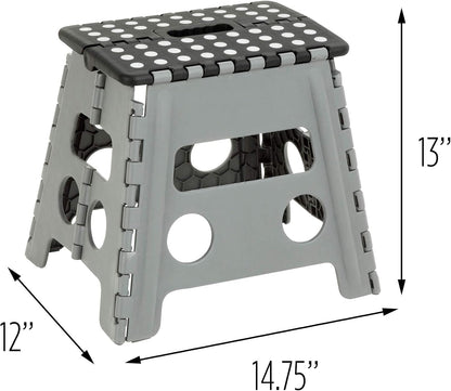 Honey-Can-Do TBL-02977 Folding Step Stool with Anti-Slip Surface, 12.8-Inch,Multicolor, 300 lbs