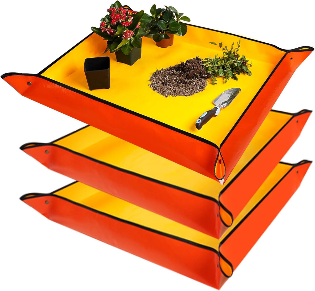 3 Pcs 39.5"X31.5" Large Repotting Mat for House Plants Transplanting and Soil Mix Control, Gardening Gifts for Plant Lovers