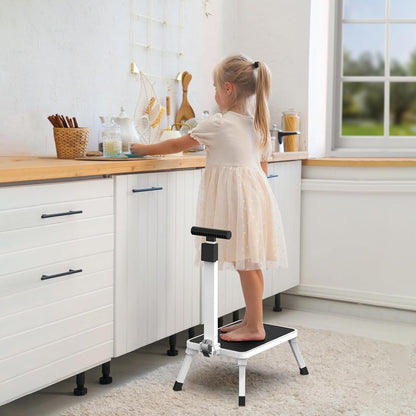 Step Stools for Adults, Foldable Step Stool with Handle for Elderly Seniors Stepping Stool with Non-Slip Step Platform Metal Stool in Kitchen, Bedroom,Bathroom,330 Lbs Capacity(Patent Protection)