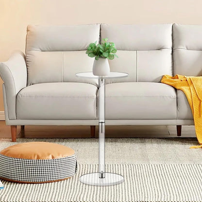 Acrylic Side Table, Modern Round Transparent Table For Small Spaces, Stylish Furniture For Living Room, Bedroom, Office
