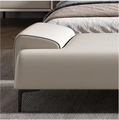Modern Upholstered Ottoman - End of Bed Stool for Makeup and Bedroom of, Leather Footstool with Arms Entryway(Blue,150 * 45 * 45cm)