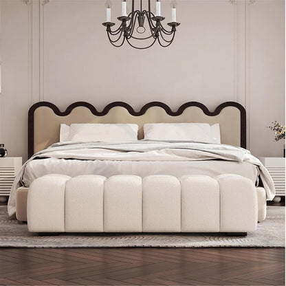 Modern Fabric Bed end Bench Long Bedroom Dressing Room Wooden Shoe Changing Entryway(XS)