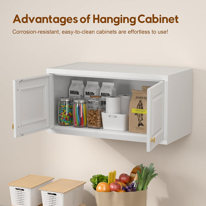 UNICOLY 15.74" H Wall Mounted Storage Cabinet, Kitchen Pantry Cabinet, Small Hanging Cabinet for Dining Room, Bathroom, Laundry Room Alacena para Cocina, Assembly Required, White