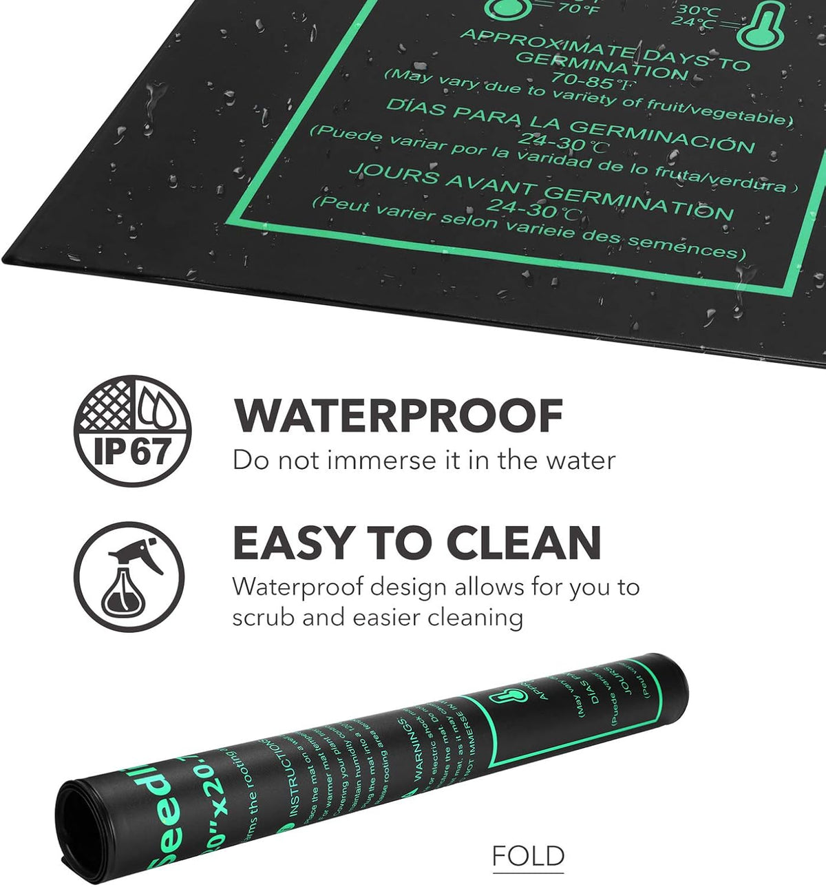 BN-LINK Seedling Heat Mat Warm Hydroponic Heating Pad Waterproof 20" x 20.75" for Seed Starting Greenhouse and Germination