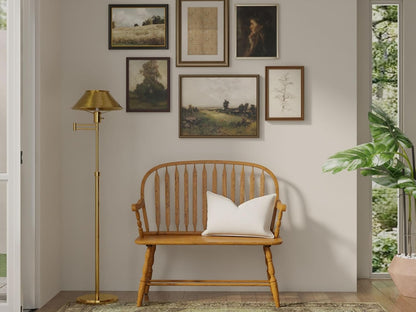 Carolina Chair & Table Farmhouse Windsor Bench – Traditional Style Spindle Back Multi-Step Finish Wooden Frame and Seat Modern Bench - 2 Person Seating Home Decorative Accent Furniture (American Oak)