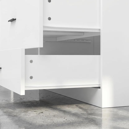 63" Wide Kitchen Pantry, 2-Piece Modern Storage Cabinet with 6 Doors and 3 Drawers, Food Pantry Cabinets with 3 Adjustable Shelves, Wall Mounted Cupboard and Base Cabinet for Kitchen, White