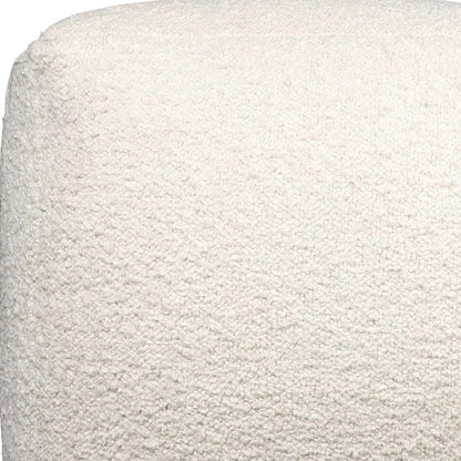 HomeRoots 18" Ivory Polyester Cube Outdoor Pouf Ottoman