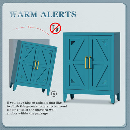 Short Pantry Cabinet with 2 Doors and Adjustable Shelves | Small Kitchen Storage Cabinet with Leveling Feet and Anti-Tip, Kitchen Pantry & Sideboard Cabinet for Entryway, Living Room