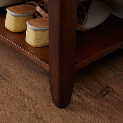 XKZG Shoe Rack Bench Wooden Shoe Storage Bench Entryway Bench, Brown, 23.6" | Rubber wood, Shoe Bench for Entryway, Living Room, Bedroom, Balcony, 23.6"W x 11.8"D x 16.5"H
