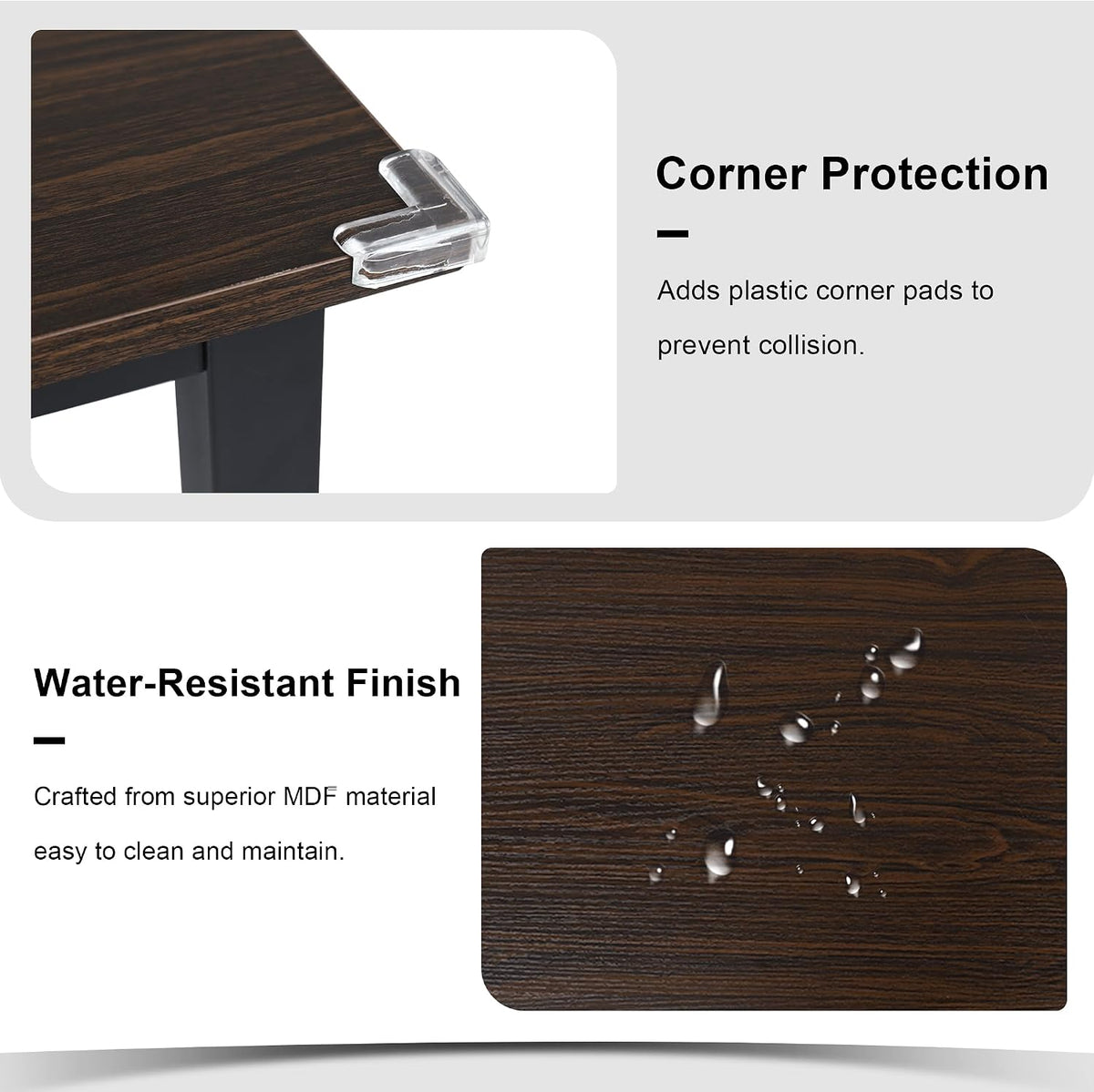 Feonase 5-Piece Dining Table Set for 4-8 People, 63" Extendable Kitchen Table Set with 2 Benches and 2 Square Stools, Dining Room Table with MDF Wood Board, Easy Clean, Dark Brown