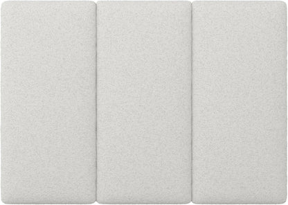 Nathan James Marissa Wall Mounted Upholstered Headboard, 3 Panel Headboard with Textured Boucle Upholstery for Queen Bed, White