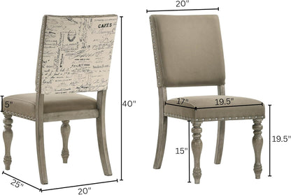 Roundhill Furniture Birmingham Dining Set, One Size, Driftwood Finish