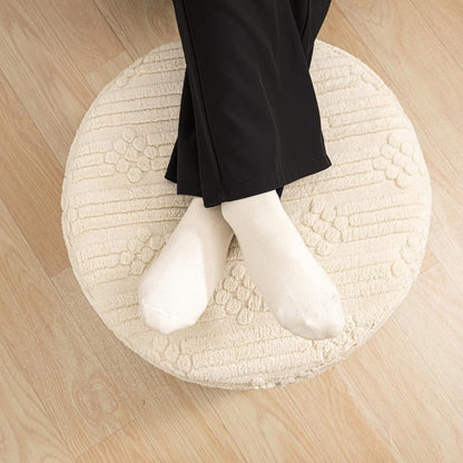 Asuprui Ottoman Foot Rest,Linen,All-in-one Foam Pouf Footstool 20x14 in | Footstool Ottoman,Stuffed Pouf Ottoman,All-in-one Foam Filler, Footrest,Beanbag Chair,Cozy Lounging, Floor Pouf & Chic Decor