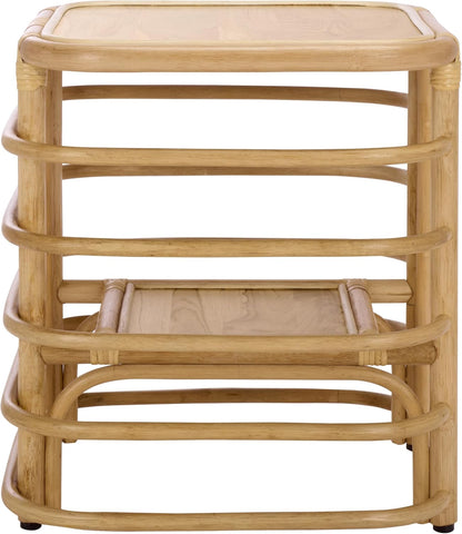 SAFAVIEH Home Collection - Maestro Natural Rattan Accent Table, Tropical Boho Design, Fully Assembled (ACC5400A)