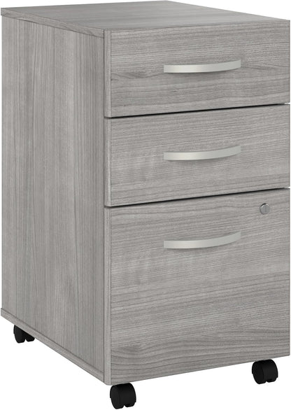 Bush Business Furniture Studio C 3 Drawer Mobile File Cabinet in Platinum Gray | Assembled Office Storage Unit for Home or Commercial Spaces