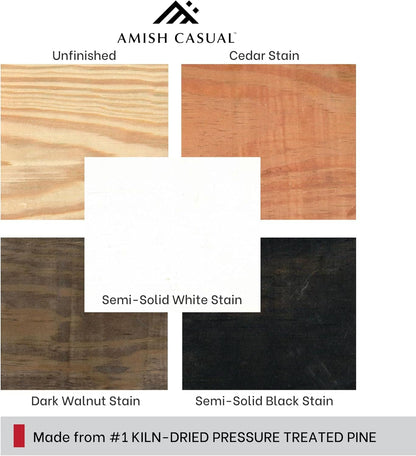 Amish Heavy Duty 800 Lb Roll Back Pressure Treated Porch Glider (4 Foot, Dark Walnut Stain)