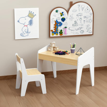 Kids Furniture Set for Bedroom Toddler Table and Chair Set Desk for | Compact toddler table and chair set for ages 2-8. Sturdy MDF wood construction supports play, study, and snack time. Ide