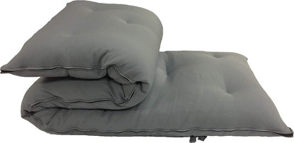 D&D Futon Furniture Cotton/Foam/Polyester Queen Size Traditional Japanese Floor Rolling Futon Mattresses 3x60x80, Gray