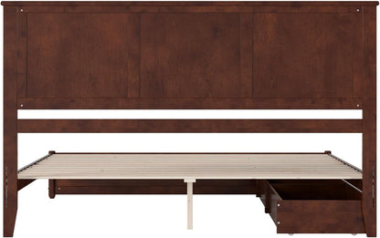 AFI, Felicity King Platform Bed with Panel Footboard & Storage Drawers, Walnut