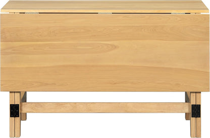 LUMISOL Extendable Dining Room Table for 4, Small Folding Drop Leaf Kitchen Dining Table, 18–36 inch, Space-Saving, Easy Assembly, Natural